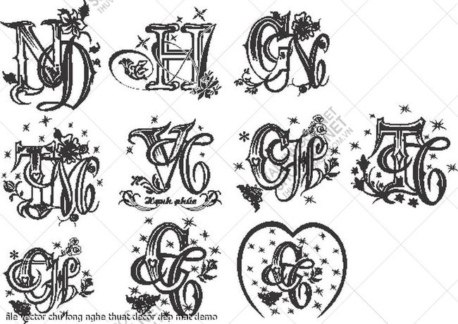 file vector chu long nghe thuat decor dep mat 